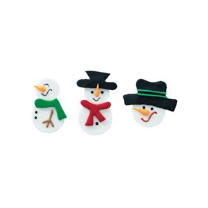 SNOWMEN ASSORTMENT, FONDANT, 48PC