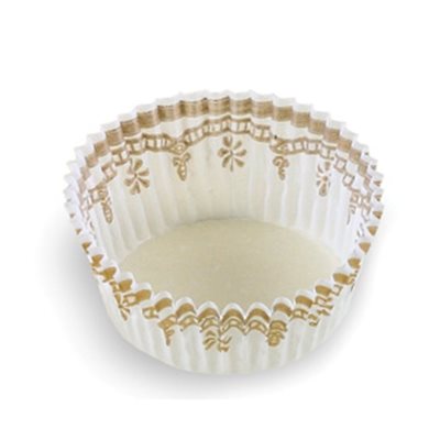 LARGE PETIT FOUR CUP, WHITE / GOLD