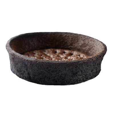 STRAIGHT-EDGE BLACK COCOA TARTLET, ROUND (2.8 IN / 7.1 CM)