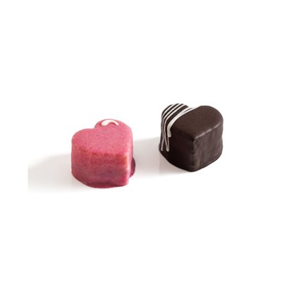 RASPBERRY AND CHOCOLATE HEART PETIT FOURS, 84 PCS