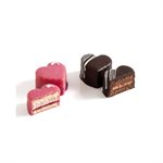 RASPBERRY AND CHOCOLATE HEART PETIT FOURS, 84 PCS