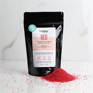 DÉCOR RED CRYSTAL SUGAR, NATURAL, 1 LB