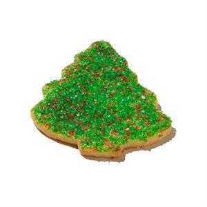 CHRISTMAS TREE WITH SUGAR CRYSTALS COOKIES, 4.3 IN X 3.8 IN, 2 OZ, 24 PCS 