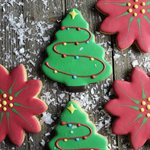 POINSETTIA & TREE COOKIES, 2 OZ, 24 PCS 