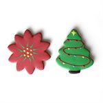 POINSETTIA & TREE COOKIES, 2 OZ, 24 PCS 