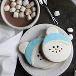 SNOWMAN FACE COOKIES, 3.5 IN Ø, 2 OZ, 24 PCS 