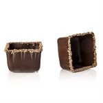 RIMMED SQUARE CUP, DARK CHOCOLATE