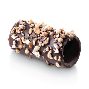 ROLLED TUILE, CHOCOLATE COATED WITH NUTS, MINI (2 IN / 5 CM)