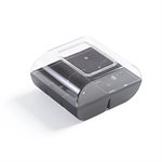 BLACK 6 CAVITIES MACARON BOX W / LID, 90 pcs 