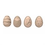 UOVO01 & CHOCO STAMP E - CH052 TRITAN MOULD N.24 40X28 H 14 MM + 4 STAMPS HANDLE