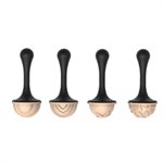 UOVO01 & CHOCO STAMP E - CH052 TRITAN MOULD N.24 40X28 H 14 MM + 4 STAMPS HANDLE