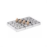 UOVO01 & CHOCO STAMP E - CH052 TRITAN MOULD N.24 40X28 H 14 MM + 4 STAMPS HANDLE