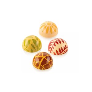 SEMISFERA01 & CHOCO STAMP D - CH013 TRITAN MOULD N.24 ø31 H 16 MM + 4 STAMPS