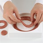 WHITE SILICONE MOULD ISERT DECOR ROUNDFROM ¯ 38 TO ¯ 240 MM H 10 MM IN GIFT BO