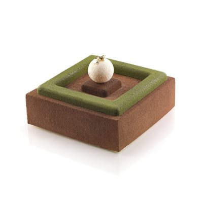 WHITE SILICONE MOULD ISERT DECOR SQUAREFROM 40X40 TO 240X240 H 10 MM IN GIFT BO