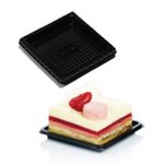 "SINGLE PORTION TRAY 67 X 67 MM SQUARE, BLACK"