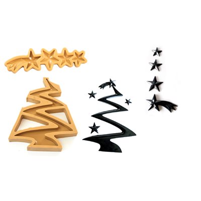060501 - SUGARFLEX GOLD 060501 NATALE CORNICE ALBERO DI NATALE CON 3 STELLE E CO
