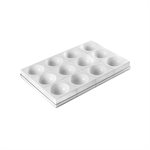 SET 12 PCS ZUC115 WHITE ¯115 H 57.5MM+ TRAY 60X40 TRANSPARENT