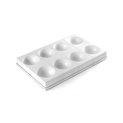 SET 8 PCS ZUC135 ¯135 H 67.5 MM WHITE+ TRAY 60X40 TRANSPARENT