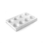 SET 8 PCS ZUC135 ¯135 H 67.5 MM WHITE+ TRAY 60X40 TRANSPARENT