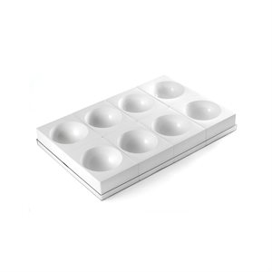 SET 8 PCS ZUC135 ¯135 H 67.5 MM WHITE+ TRAY 60X40 TRANSPARENT
