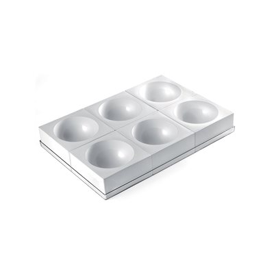 SET 6 ZUC160 ¯160 H 80 MM WHITE+ TRAY 60X40 TRANSPARENT