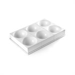 SET 6 PCS ZUC180 ¯180 H 90 MM WHITE+ TRAY 60X40 TRANSPARENT