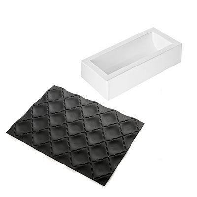 KIT SILICONE MOULD BUCHE + SILICONE BAKIN SHEET MATELLASS» TEXTURE IN PACK
