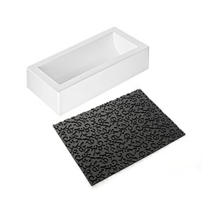 KIT SILICONE MOULD BUCHE + SILICONE BAKIN SHEET ARABESQUE TEXTURE IN PACK