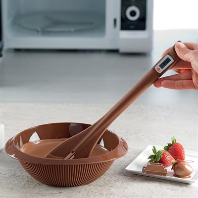 THERMO CHOC- SPATULA WITH THERMOMETER, 320 X 70 MM