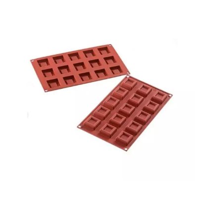 TERRACOTTA SILICONE MOULD N.15 MINI DESSERT SQUARE 38X38 H13 MM BULK