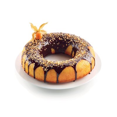 SFT224+A - SAVARIN CAKE SILICONE MOULD + SAFE RING ¯240 MM H 60 MM