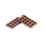 BROWN VERTIGO MOULD ITEM NR. 15 ROUND ¯ 28 MM H 20 MM FOR CHOCOLATE AND ICE IN G