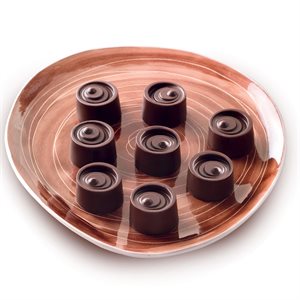 BROWN VERTIGO MOULD ITEM NR. 15 ROUND ¯ 28 MM H 20 MM FOR CHOCOLATE AND ICE IN G