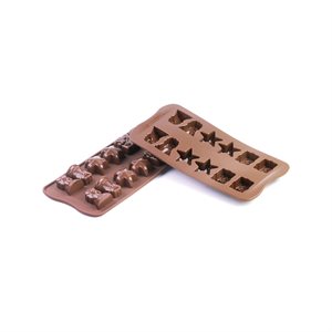 BROWN CHRISTMAS MOULD ITEM NR. 12 SHAPE MM 34X34 MM H 18,5 MM FOR CHOCOLATE AND