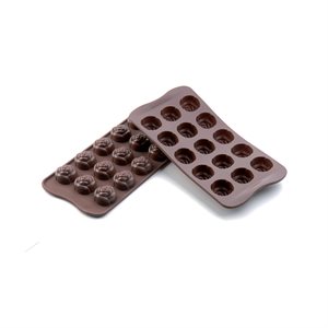 BROWN ROSE MOULD ITEM NR. 15 SHAPE ¯28 MM H 18 MM FOR CHOCOLATE AND ICE IN GIFT