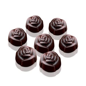BROWN ROSE MOULD ITEM NR. 15 SHAPE ¯28 MM H 18 MM FOR CHOCOLATE AND ICE IN GIFT