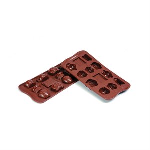 BROWN TEA TIME MOULD ITEM NR. 15 SHAPE FOR CHOCOLATE AND ICE IN GIFT BOX