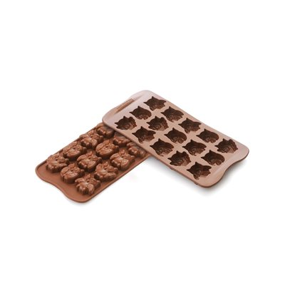 BROWN SILICONE MOULD N.15 CHOCO OWLS IN GIFT BOX