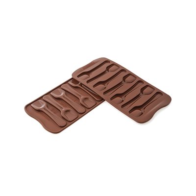 BROWN SILICONE MOULD N.7 CHOCO SPOONS IN PACK