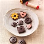 BROWN SILICONE MOULD N.15 CHOCO BUTTONS IN PACK