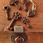SILICONE MOULD CHOCO KEYS BROWN 215 X 107H X 14 MM