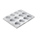 SET 2 PCS WHITE SILICONE MOULD DISCOTTO ¯76,5 H 25 MM + TRAY
