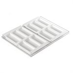 SET 2 PCS WHITE SILICONE MOULD SLIM 120X45 MM H 20 + TRAY