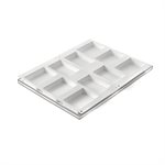 SET 2 PCS WHITE SILICONE MOULD DOUBLE 68X99 MM H 20 MM + TRAY