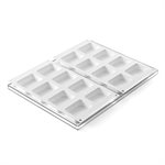 SET 2 PCS WHITE SILICONE MOULD MINIDOUBLE 70,5X48,5 H20,5 MM + TRAY