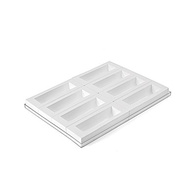 SET 8 WHITE SILICON MOULD INSERTO GIANDUIA 225X60 H70 MM IN 60X40 TRAY