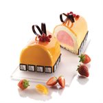SET 4 WHITE SILICONE MOULD INSERTO BUCHE 220X60 IN 30X40 TRAY