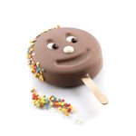 SET 2 PCS WHITE SILICONE MOULD MR FUNNY SMILE ¯83 MM H22,5 MM + TRAY + 50 STICKS