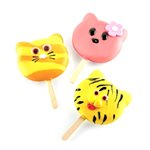 SET 2 PCS WHITE SILICONE MOULD CATS 88X82 H 20 + TRAY + 50 STICKS